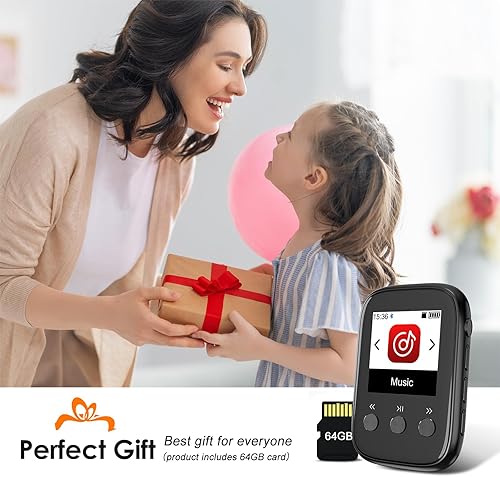 Miniatura 7 de 654sdadsd54a6s5wqe3w2eweq, 80 GB clip reproductor MP3 con Bluetooth 5.3, reproductor MP3 portátil bueno para deportes soporte FM Radio grabación de