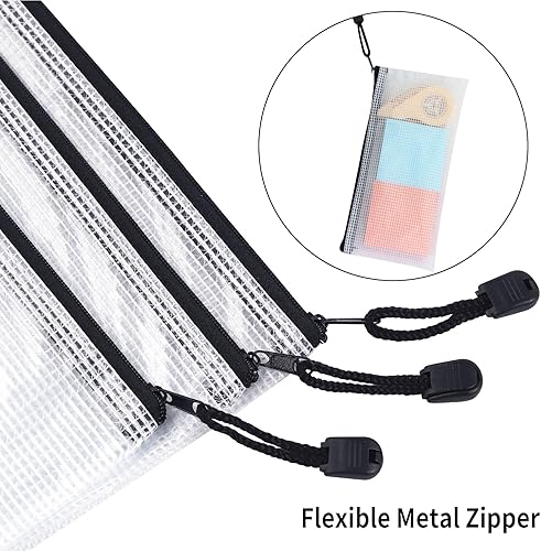 Miniatura 4 de EOOUT 24 bolsas de malla con cremallera, bolsa para lápices de 9.5 x 4.5 pulgadas a granel, pequeñas bolsas para lápices con cremallera para