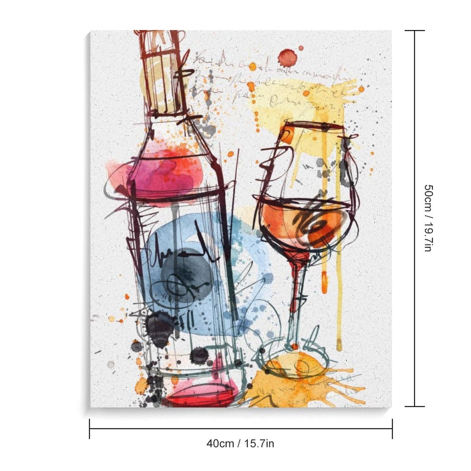 Amazon | ワインボトルとワイングラス 数字油絵 スケッチ落書き