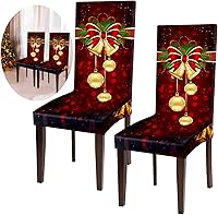 Vista 1 de Funda protectora para silla de Navidad, elástica, extraíble, lavable, funda protectora de asiento de Navidad, para el hogar, hotel, comedor