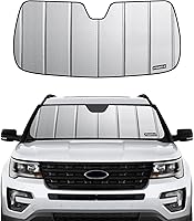Vista 10 de Parasol de parabrisas para Ford Explorer 2020-2025, reversible, plateado/negro