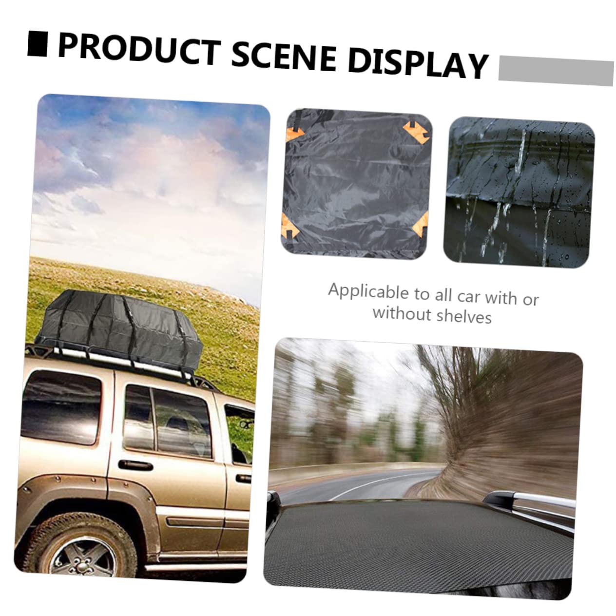 Alipis 1 Set Rooftop Cargo Bag for Car Durable Oxford Wear Resistant Luggage Carrier Easy to Install Non Slip Mat Protects Against Rain and Sun