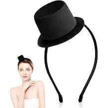 FOMIYES Tiny Top Hat Headband, Black Mini Top Hat for Women and Men