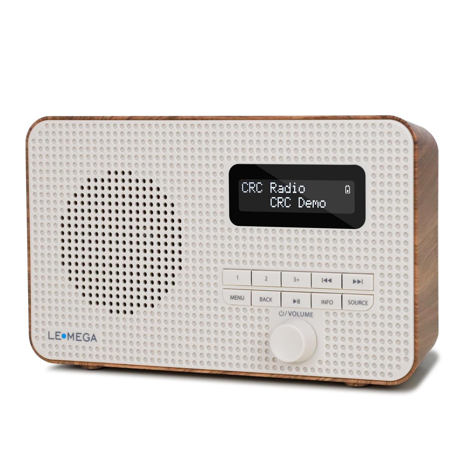 LEMEGA DR3 Portable DAB/DAB+/FM Digital Radio,Wireless Bluetooth, Colour Screen, Dual Alarms Clock,Kitchen/Sleep/Snooze Timer,40 Pre-sets, Headphones Output,Battery and USB Powered (White)