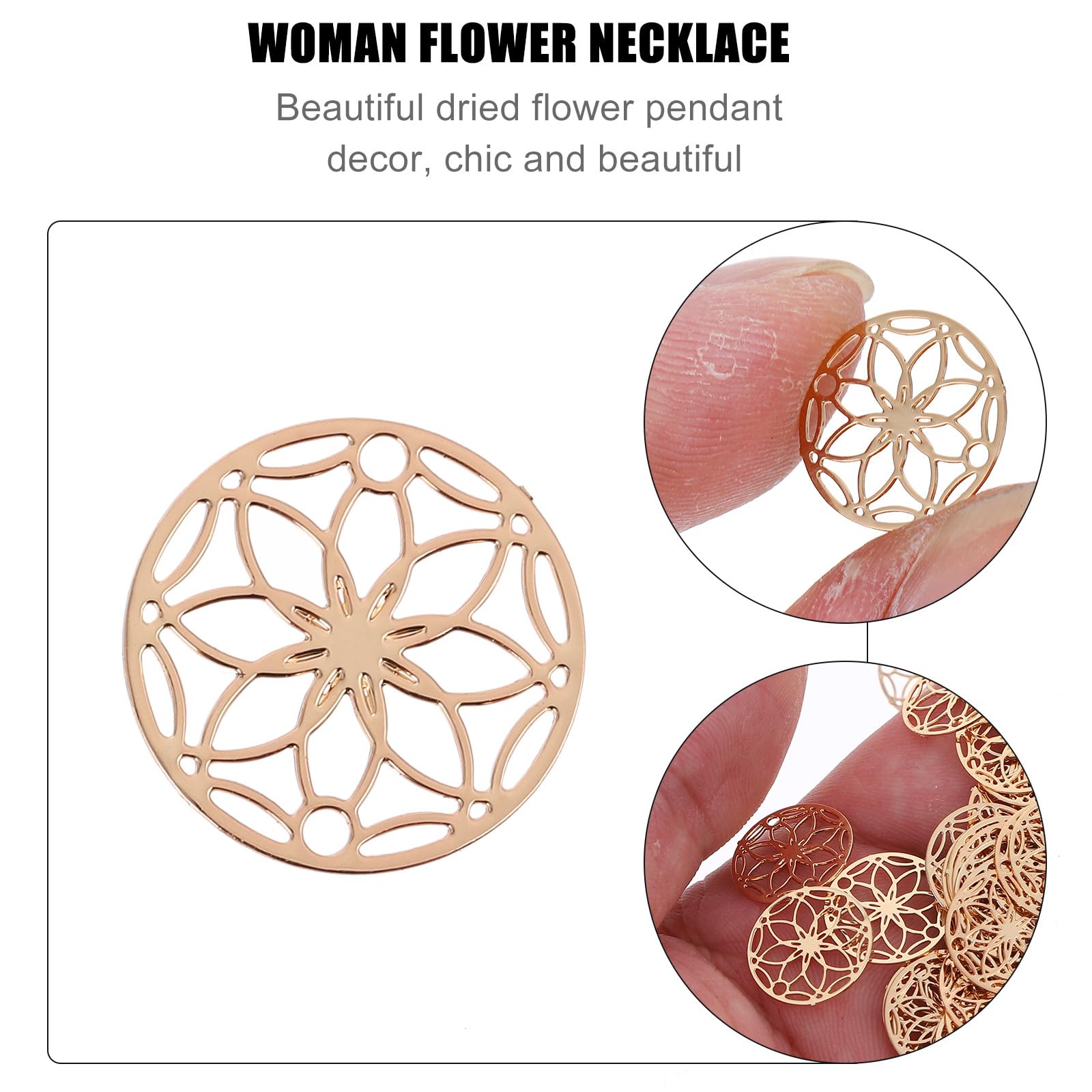 200 Pezzi Pendenti in Rame a Forma di Fiore per Creazione Gioielli Fai da Te Anello Staccabile, Design Delicato e Creativo per Accessori Artigianali