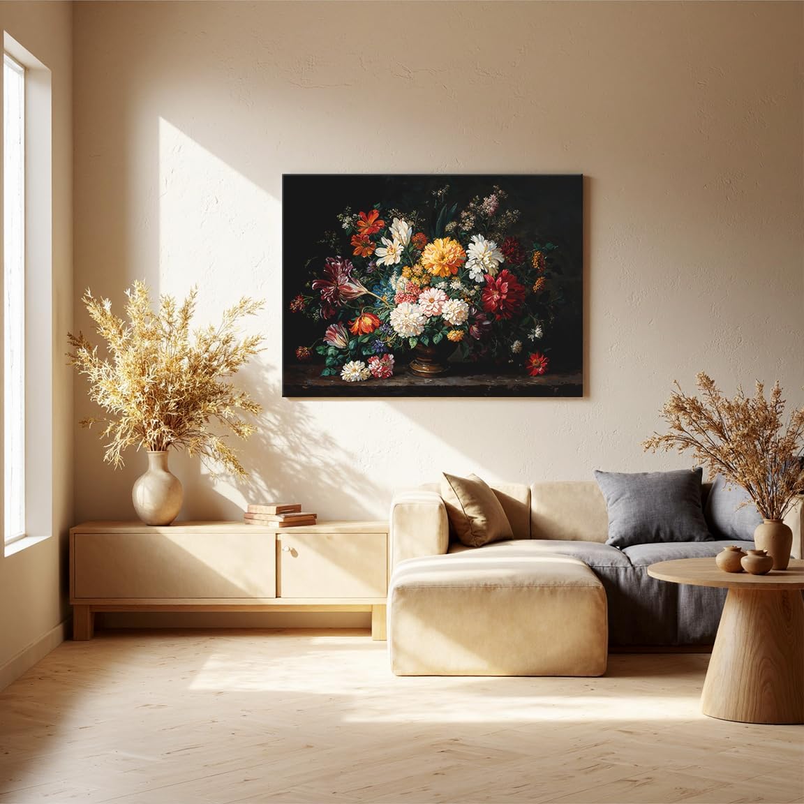 Canvas Art Wall Decor Modern Canvas Wall Pictures For Living Room Colorful Flower Wall Art Artwork for Walls Vintage Floral Wall Art Canvas Prints Work For Home Office Kitchen Wall Decor 24" X 36"