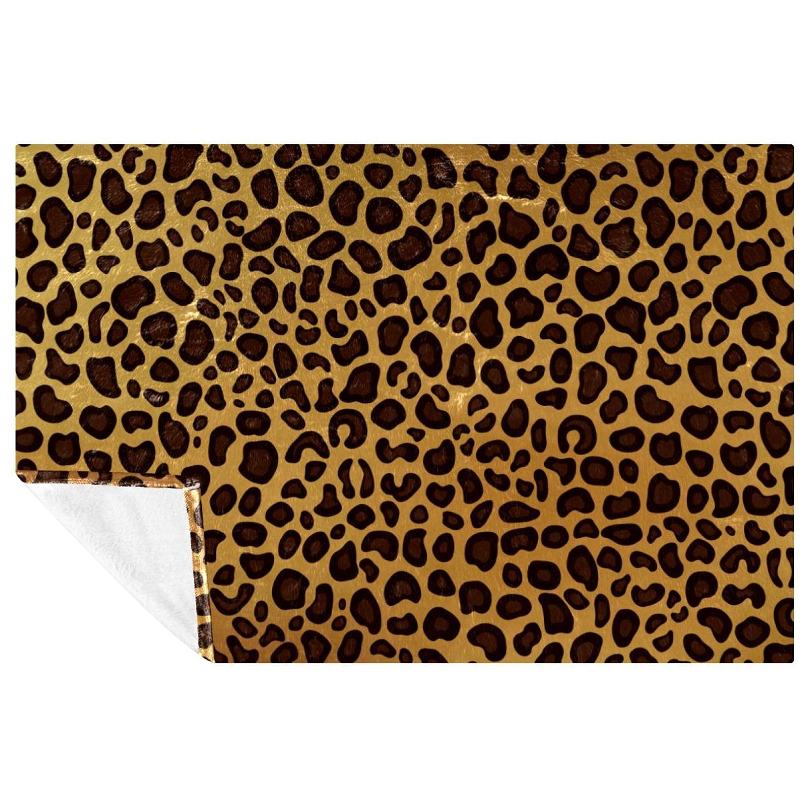 Couverture chaude imprimé léopard isolante et ultra moelleuse