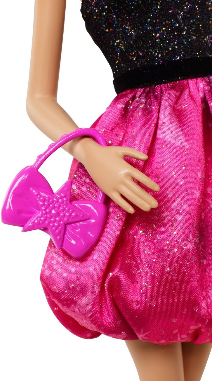 Barbie Fashionista Party Glam Doll, Pink and Black Dress