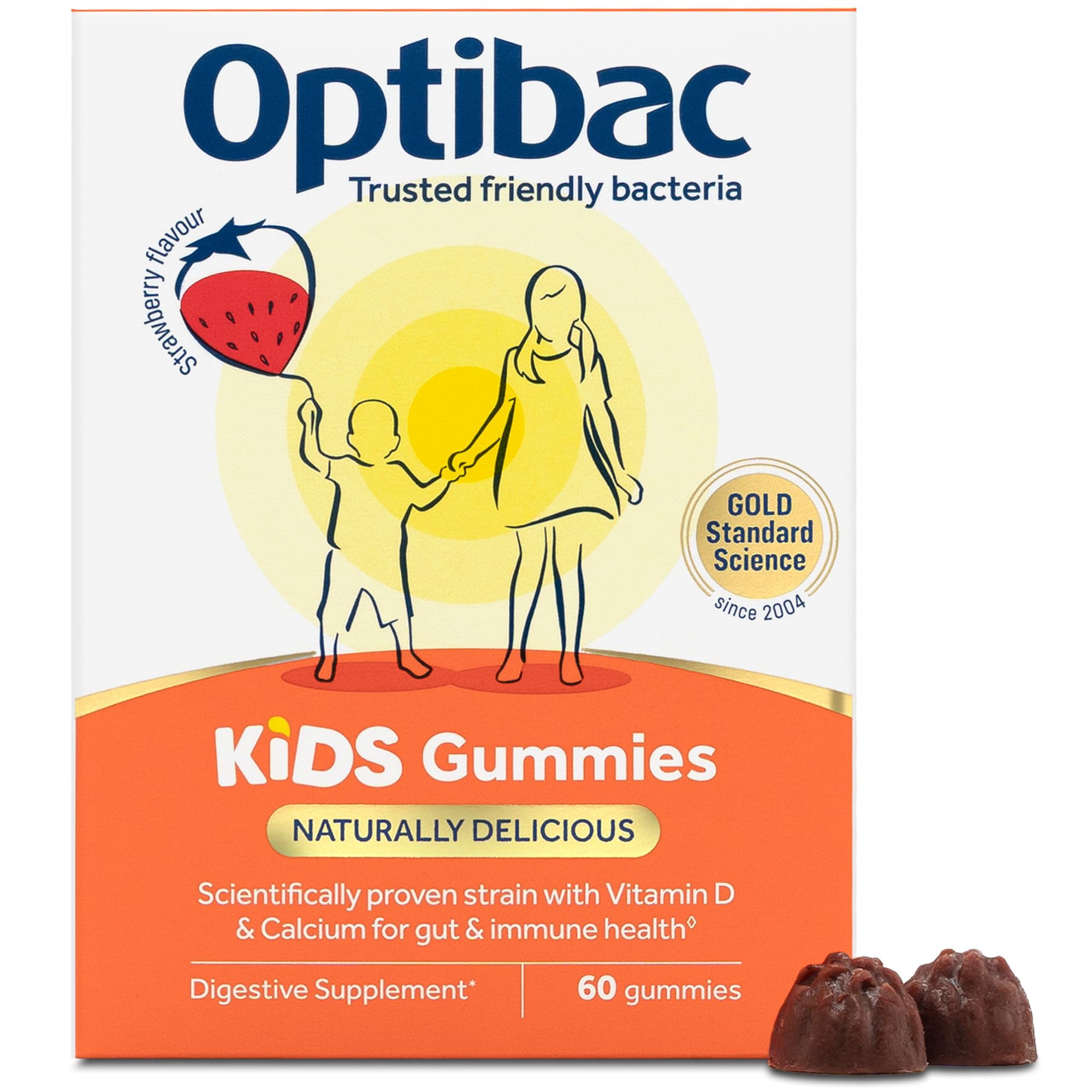 Kids Probiotic Gummies - Vitamin D & Calcium for Immune Support & Gut Health - Most Trusted by Parents - 60 Vegan Gummies