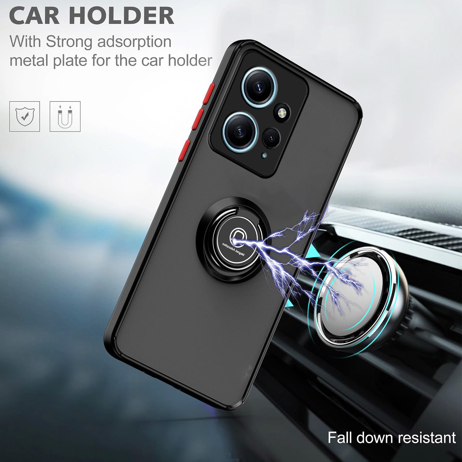 WBWONE – Cover Per Xiaomi Redmi Note 12 4G, Custodia Antiurto TPU+PC Con Supporto Nascosto, Stile Punk, Bianco - 4