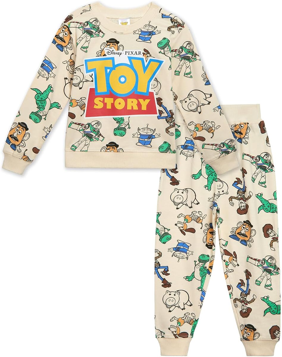 Disney French Terry Sweatshirt and Jogger Pants Outfit Set Toddler to Big Kid Sizes (2T - 10-12)