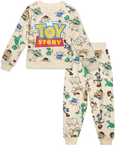 Disney French Terry Sweatshirt and Jogger Pants Outfit Set Toddler to Big Kid Sizes (2T - 10-12)
