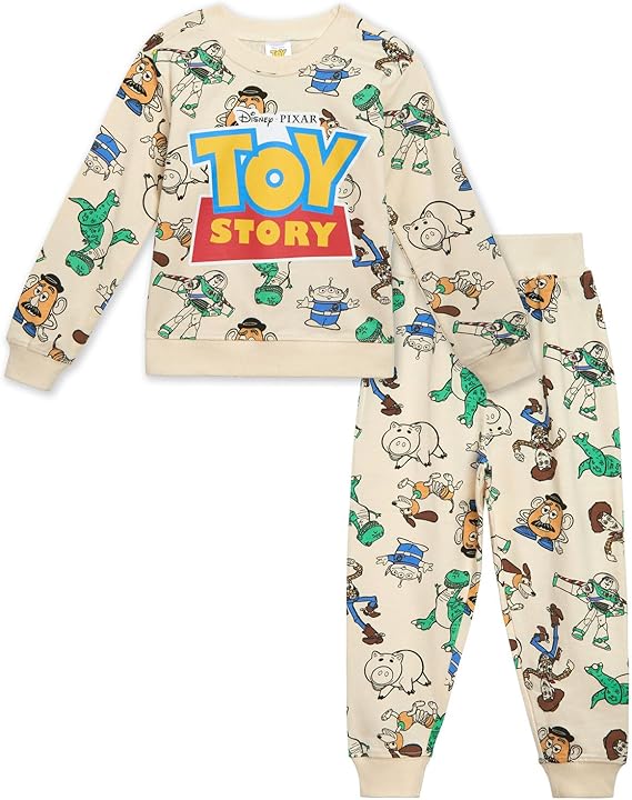 Disney French Terry Sweatshirt and Jogger Pants Outfit Set Toddler to Big Kid Sizes (2T - 10-12)