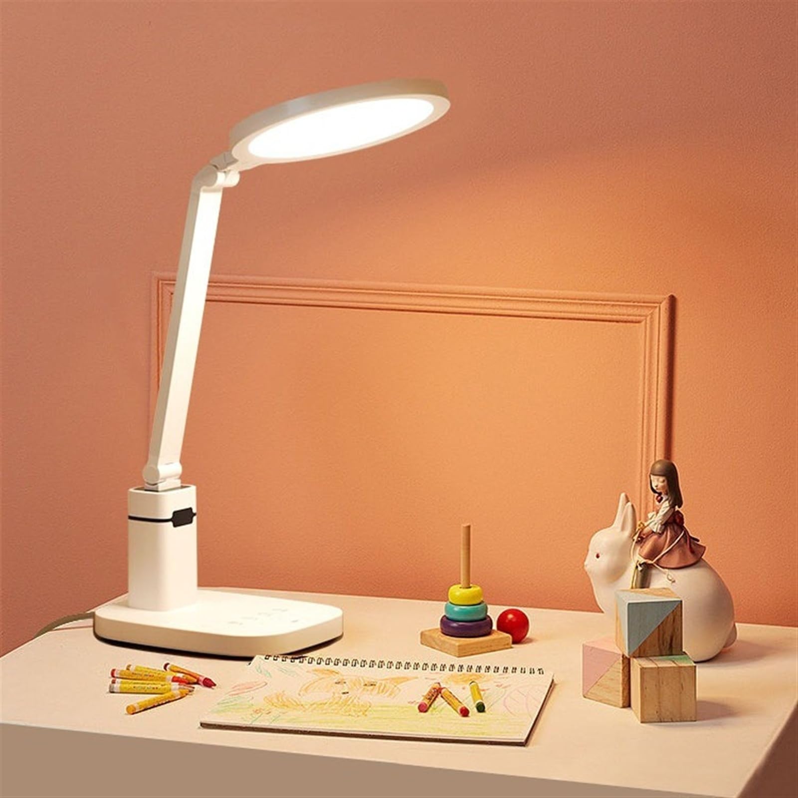 Lampa stołowa Lampa biurkowa LED, inteligentna przyciemniana lampa dotykowa, automatyczny timer/funkcja pamięci/opóźnione wyłączanie, przyjazna dla oczu do czytania domu i biura