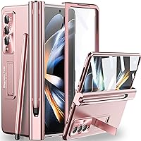 Vista 8 de Miimall Funda compatible con Samsung Galaxy Z Fold 4 con S Pen, Fold 4 Pen con soporte para bolígrafo, película para lente, película protectora