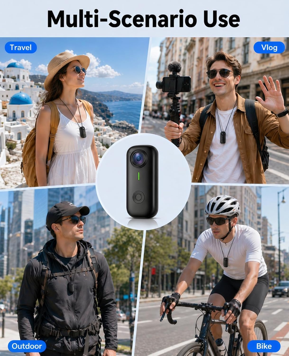 Mini Body Camera 1080P,64G Thumb Action Camera,Magnetic Wearable POV Camera, WiFi App Control,Thumb-Sized Portable Cam for Cycling, Travel and Daily Recording