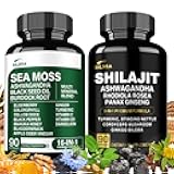 Shilajit 9000mg, Sea Moss 17500mg, Ginger & Black Seed Oil 4000mg, Ashwagandha 5000mg, Rhodiola Rosea, 1000mg Panax Ginseng 1500mg, All in 1 Supplement - Sea Moss & Shilajit Vitality Bundle
