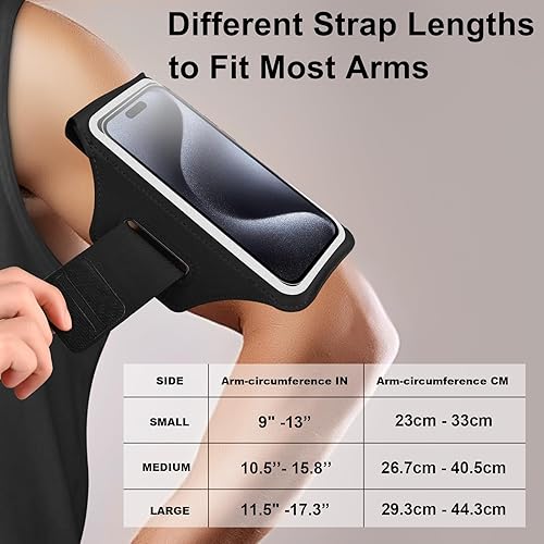 Miniatura 3 de Brazalete para correr con bolsa para auriculares, brazalete para teléfono celular para iPhone 16 15 Pro 14 Plus 13 11 XR XS, Galaxy S24S10