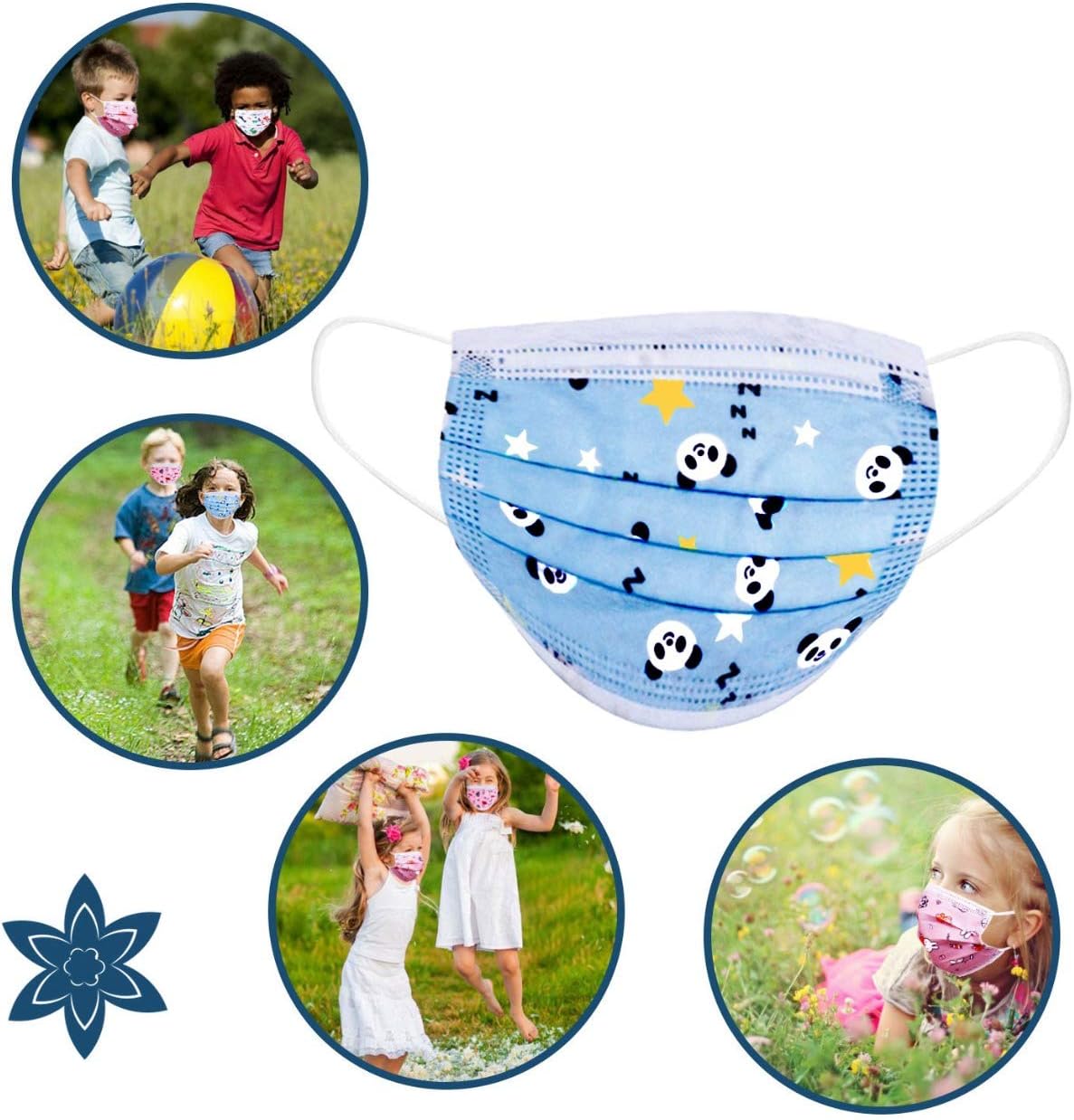 Authentic Crazy Deals Charis Et ChiK Disposable Kids Face Mask for Girls - Breathable and Individually Wrapped Pink Face Masks for Kids - with Adjustable Hook 3-Ply Face Cover for Nose and Mouth - Pack of 20