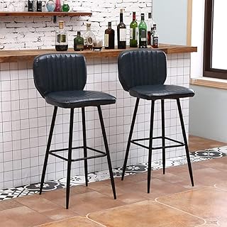 KrzesłA Do Jadalni Stołki Przemysłowe Stałe Krzesła Bar Krzesła Punik Skórzane krzesła barowe z oparcia i podnóżek śniadanie Bar kuchnia Barstools Krzesła