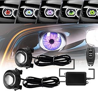 Demon Eye Headlights for Cars and Motorcycles, 2PCS LED D...