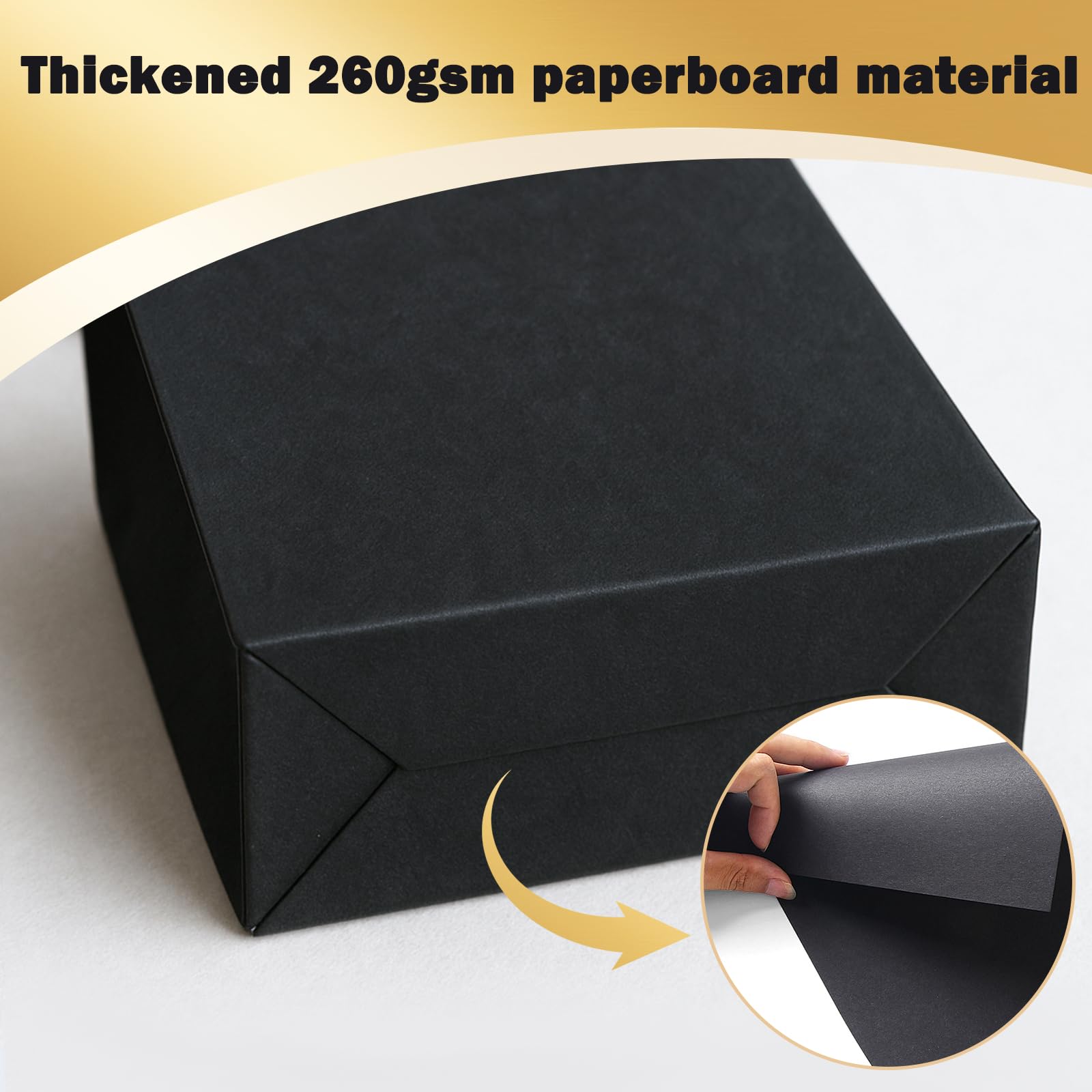 SHIPKEY Kleine Geschenktüten, 15,2 x 6,3 x 20,3 cm, Schwarz, für Männer und Hochzeiten, Papiertüten, 10 Stück