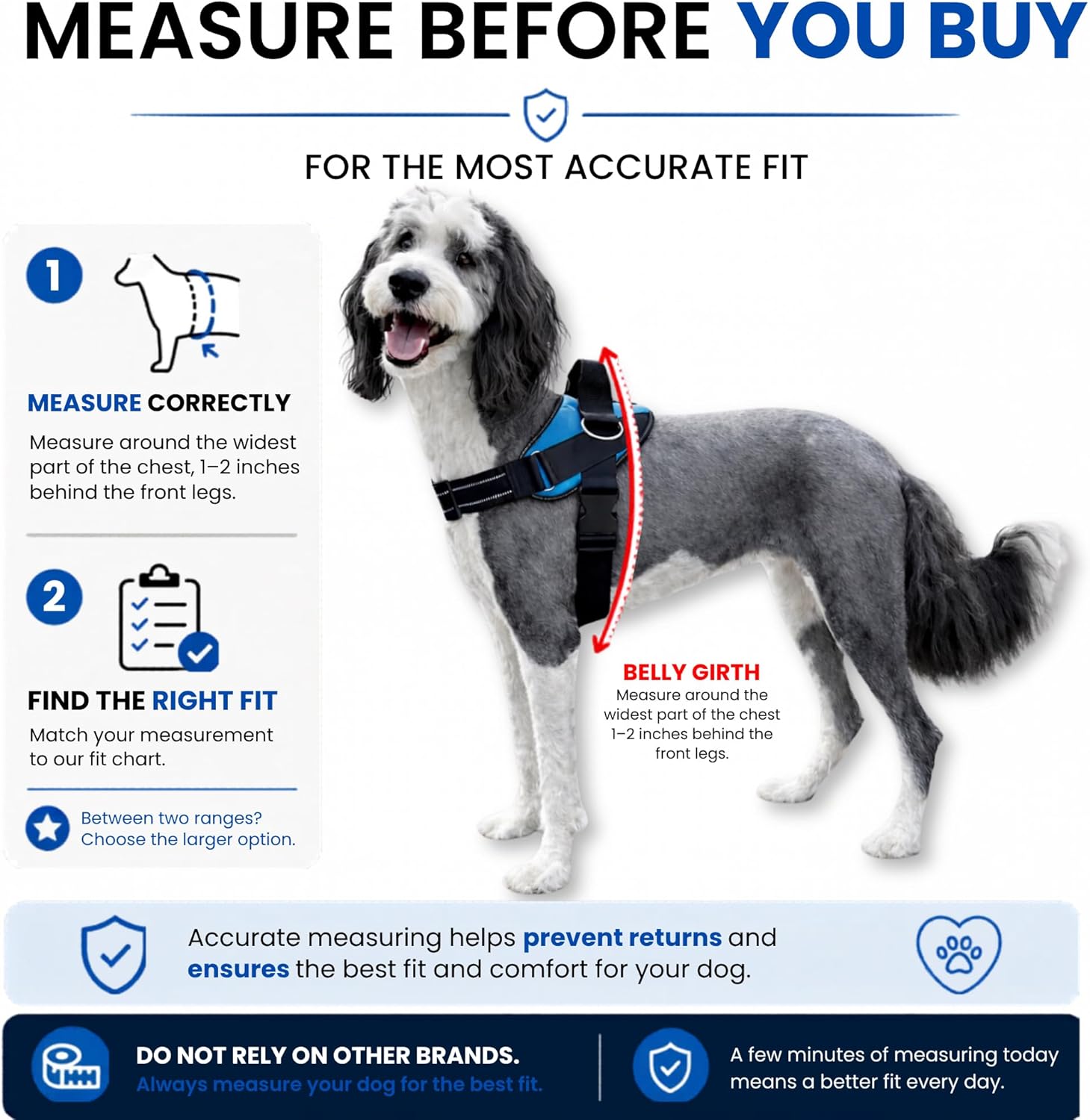 ShawnCo Essential Pro Dog Harness, No-Pull Pet Vest with 3 Leash Clips and Removable, Reflective Side Patches, Adjustable and Padded Harness for Small, Medium and Large Dogs (Mustang Red, M)