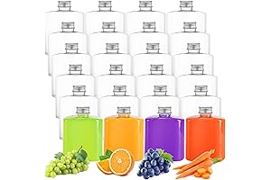 Elsjoy 24 Reusable Patron Bottles: Leak Proof 8.5oz Juice Bottle with Aluminum Cap