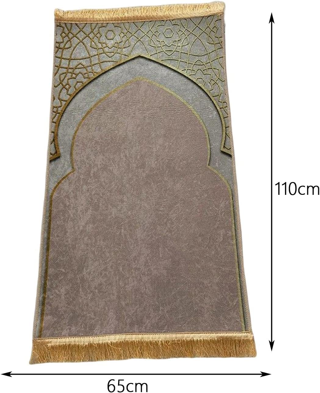 Przenośny dywanik modlitewny, koc do modlitwy, mata modlitewna, miękki islamski muzułmański antypoślizgowy 65 cm x 110 poliester wykwintny(Bruin)
