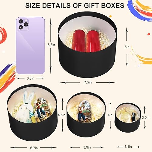 Miniatura 4 de Aubiu Cajas de regalo para regalos paquete de 2 cajas de regalo grandes negras con tapas magnéticas cajas de regalo plegables para recuerdos de boda