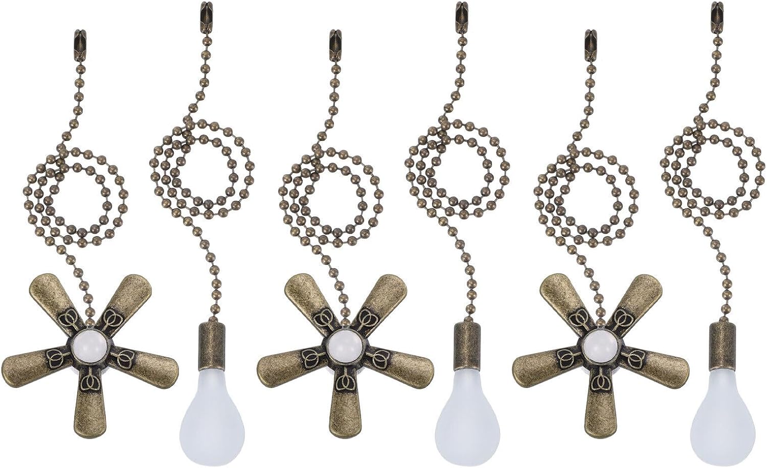 Home and Garden Parts 13 Inch Ceiling Fan Pull Chain Sets 6 Pcs Fan Chain Extender Bronzy #CN/251024/02104