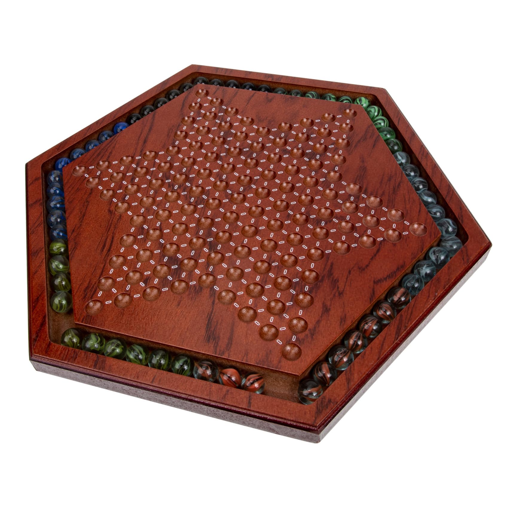 Dama Cinese in Legno per Bambini, Gioco da Tavolo Educativo per Sviluppare Intelligenza e Capacità di Problem Solving, Elegante Materiale Sintetico, per Casa e Scuola