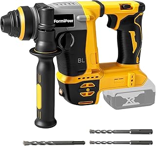 SDS-Plus Rotary Hammer Drill for Dewalt 20V Battery, 3J Impact Brushless Hammer Drill with 2 Mode Operation, Cordless Hammer Drill with 3 SDS Plus Bits & Chisel Set (No Battery)