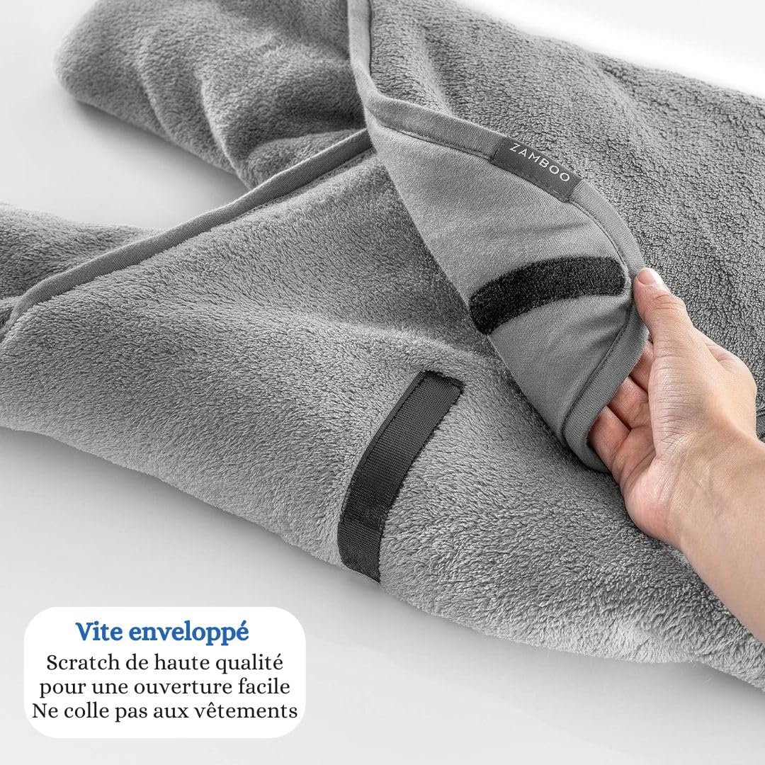 Zamboo Couverture Enveloppante Bébé Siège Auto avec Pieds - Nid d'ange Bebe Léger pour Cosy (par ex. Bébé Confort, Cybex, Römer) et Landau, Sac Inclus - Gris