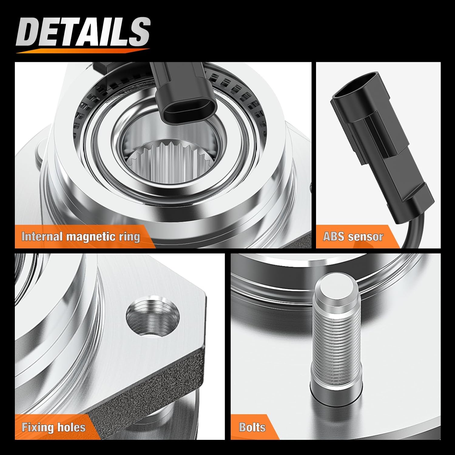 Nilight Front Wheel Hub and Bearing Assembly for Chevrolet Malibu 2004-2006 2007-2011 2012, HHR & Cobalt 2008-2010, Pontiac G6 2005-2010, Saturn Aura 2007-2009 with ABS & 5-Lug, OEM 513214
