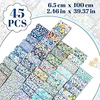 Vista 2 de 45 piezas de rollos de tela, tiras de tela precortadas para acolchar, tela de acolchado de algodón para manualidades de patchwork, algodón de tejido