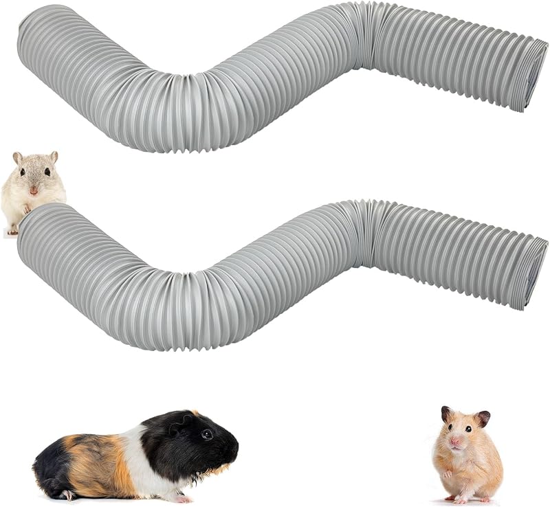 Túnel Dobrável de Plástico para Pequenos Animais PINVNBY, Cinza, 2 Unidades