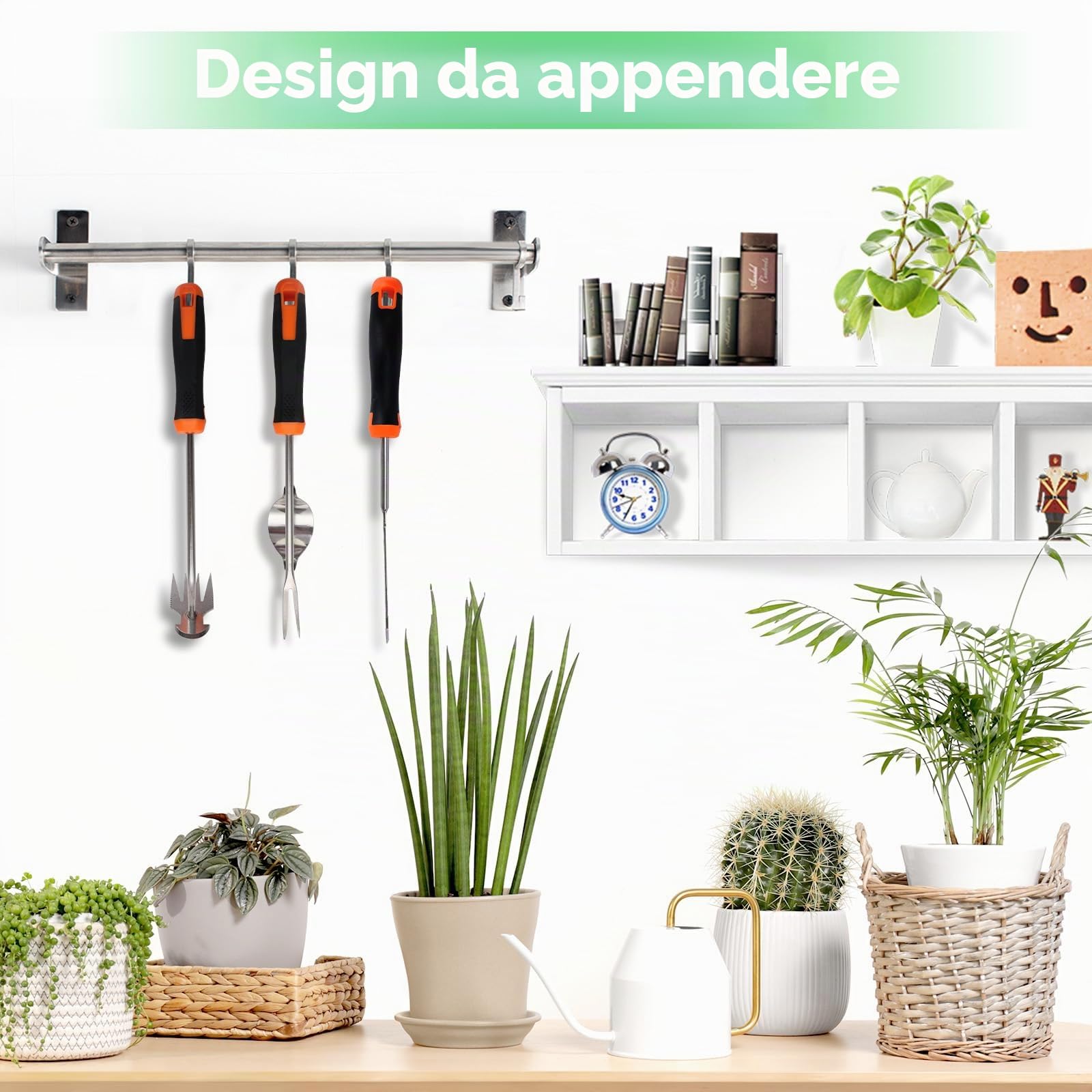 3 PCS Sarchiatore per Erbacce Manuale, Estirpatore Erbacce da Giardino in Acciaio Inox, Attrezzi Giardinaggio, Piantare e diserbare per il giardino, Manico in Gomma