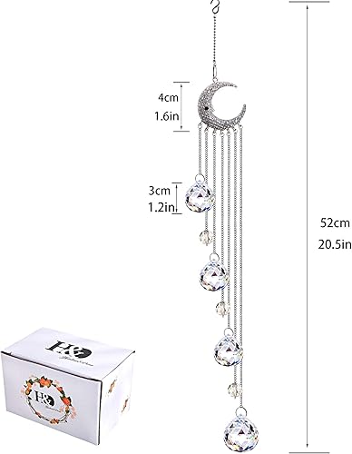 Miniatura 3 de Adornos colgantes de cristal de 20.5 pulgadas con decoración de luna, cuentas de cristal, prismas de bola y colgante de 12.5 pulgadas para colgar