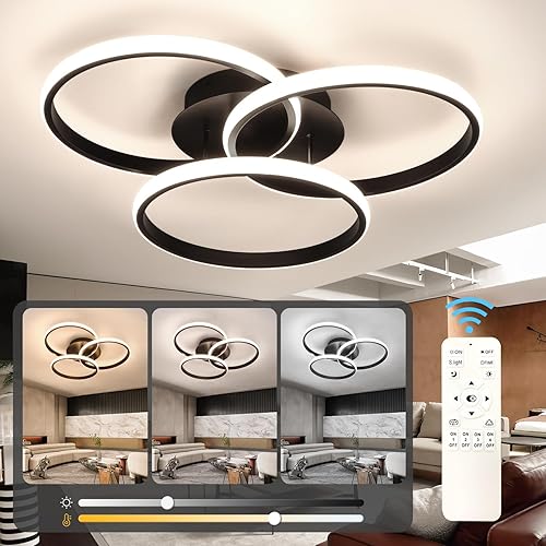 Miniatura 1 de Vloitgol Lámpara de techo LED, lámpara de techo LED moderna regulable con control remoto, 3000K-6500K lámpara de techo empotrada para dormitorio,