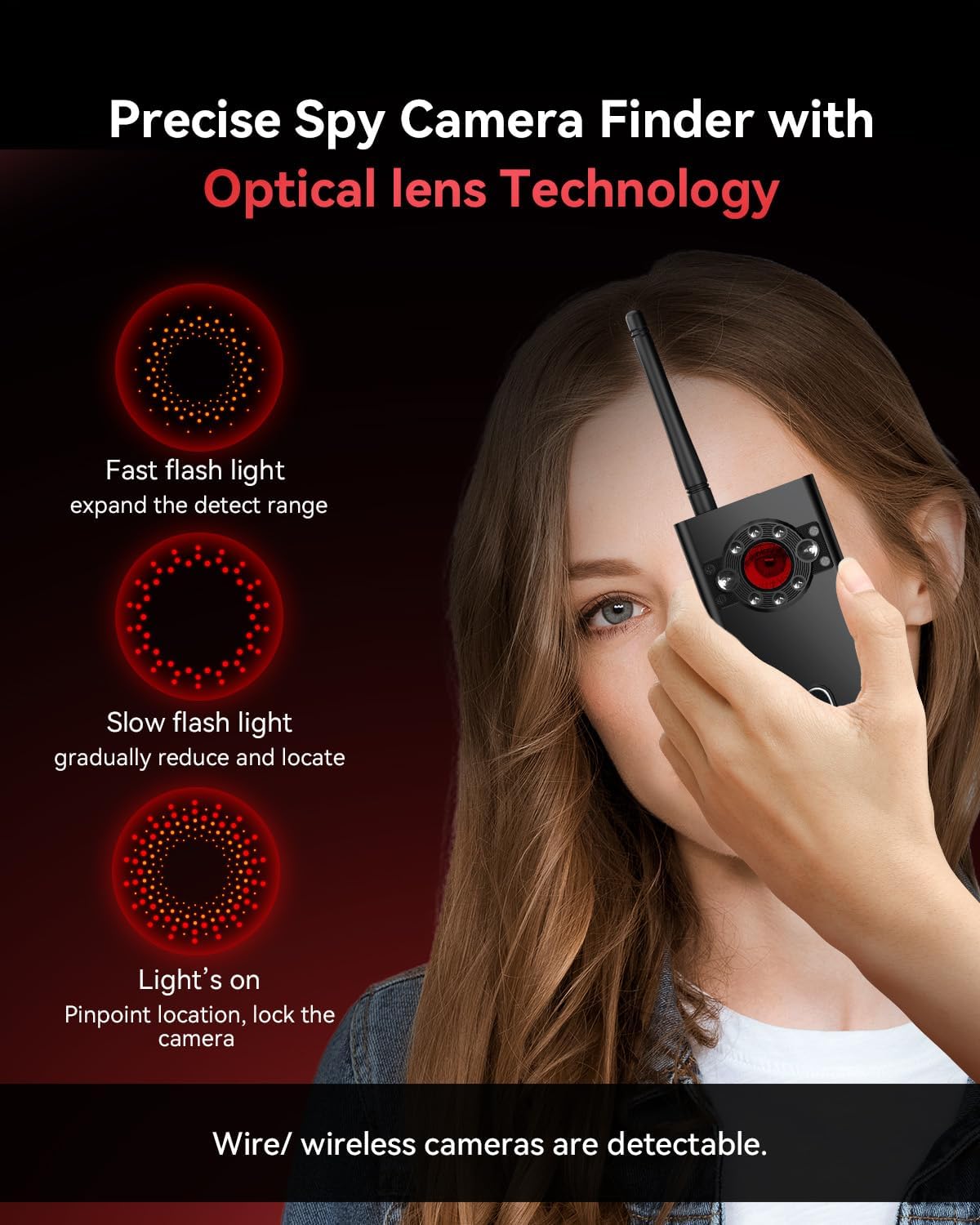 Hidden Camera Detectors GPS Tracker Detector Hidden Bug Detector with Auto Detection for Travel, Hotel Safety - Image 5