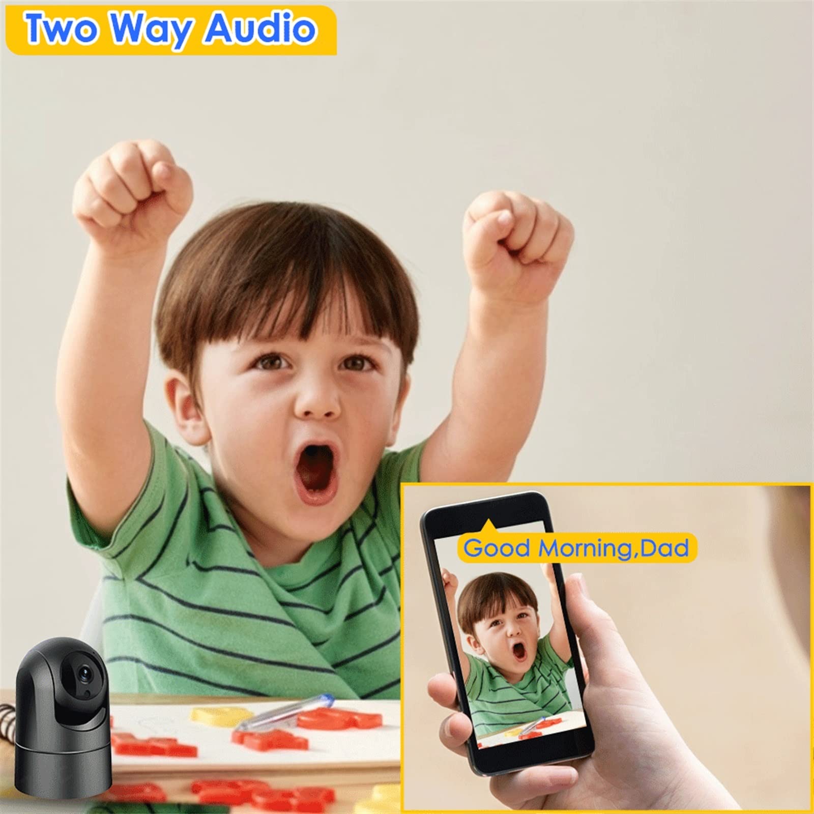 Telecamera Wifi Esterno, Telecamera IP 5G 1080P Baby Monitor Telecamera di sicurezza CCTV Indoor AI Tracking Telecamera di videosorveglianza for visione notturna IR Alexa P2P ,Sicurezza, Antifurto(4MP