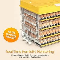 Vista 5 de Incubadora de huevos - Incubadora de huevos 2026 con giro automático de huevos y control de humedad, criador grande de aves de corral para pollos