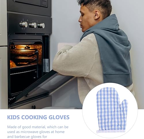 Miniatura 8 de Guantes de cocina para niños, 2 unidades, guantes antiquemaduras, guantes para horno de microondas, guantes de cocina para niños pequeños, seguros