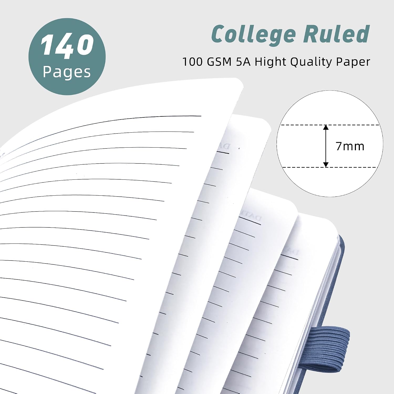 LEAGIM Lined Spiral Journal Notebook for Women & Men, College Ruled Hardcover Notebook for Work & Note Taking, Journals for Writing, 100 GSM, Business, School, 140 Pages, A5(5.8"x8.5") - Green image 2
