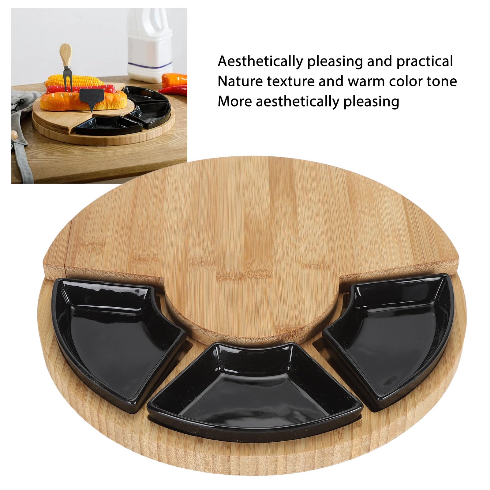 Charcuterie Boards Set, Cheese Board Set, Charcuterie Cheese Board and Platter Set, Valentines Day Gifts, House Warming Gifts, Wedding Gifts for Couple (Round)