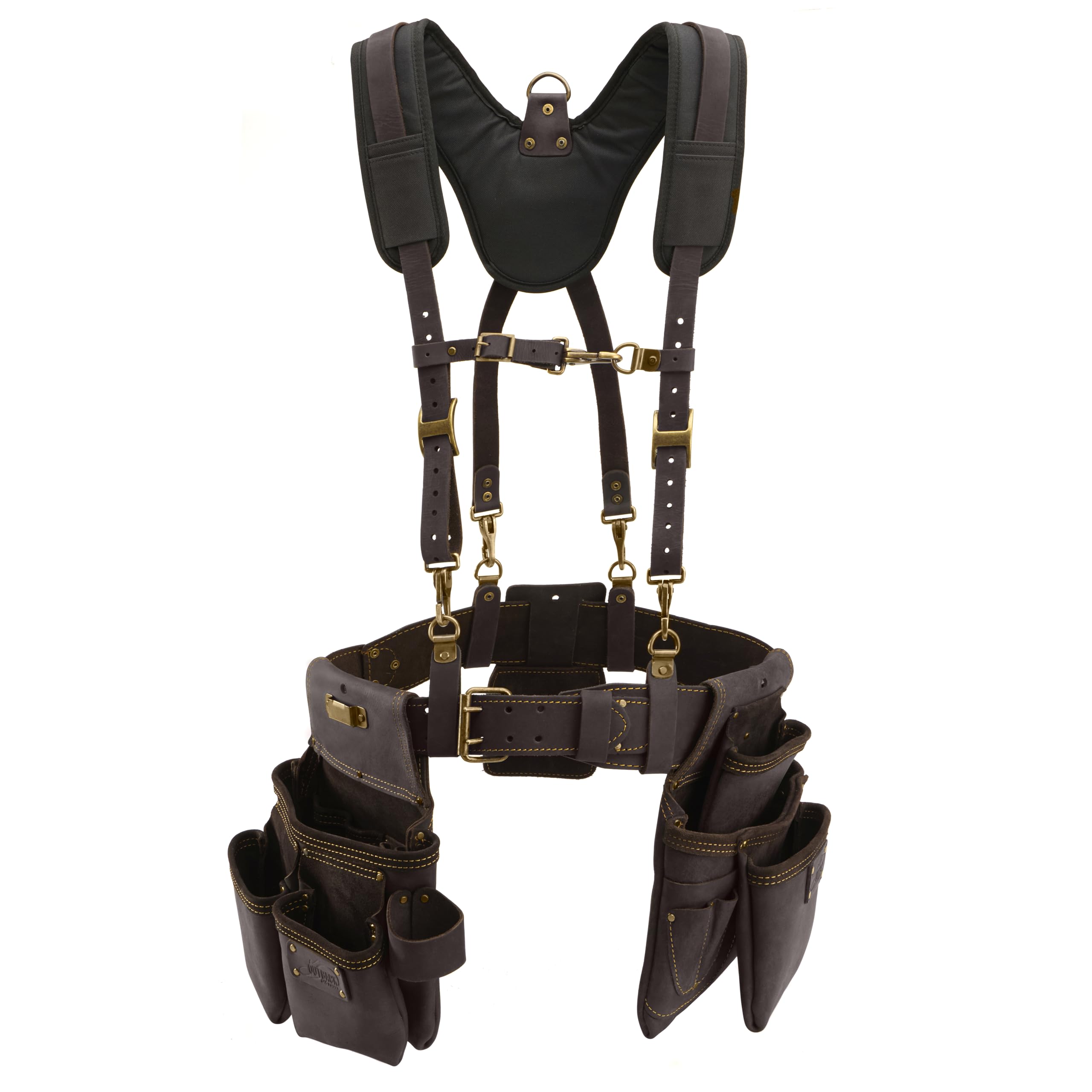 Photo 1 of OX Construction Tool Belt + Suspenders - Leather Tool Pouch Rig - Size L