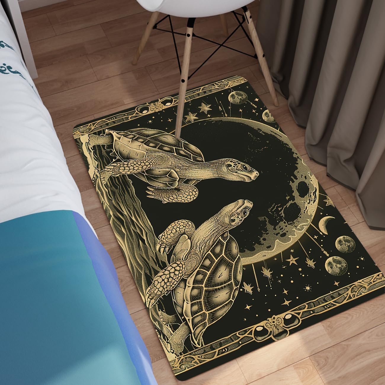 Tortoise Rug - Tortoise Rug for Kids Boys Outer Space Tortoises Rugs for Bedroom Tortoises Area Rugs, 35" L x 23" W