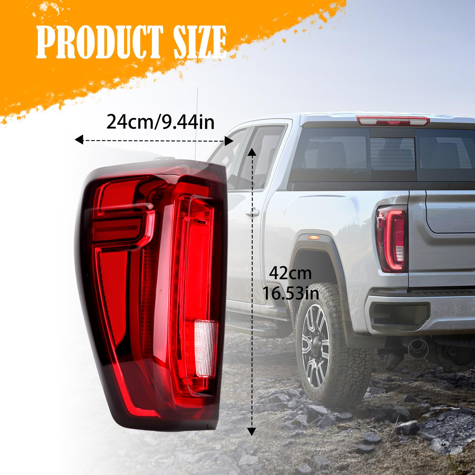 JSKAPA Tail Light Assembly Compatible with 2019 2020 2021 GMC Sierra 1500/2500 HD/3500 HD LEDÂ Rear Lamp Not Suitable for Halogen