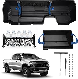 Detachable Under Seat Storage for 2019-2025 2026 Chevy Silverado/GMC Sierra 1500 2500HD 3500HD, Durable ABS Rear Underseat Organizer Box 6PCS Kit with Mesh Pocket & Inner Bin, Silverado Accessories